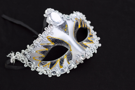 Carnival mask laying on empty backgroundの写真素材