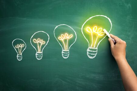 From small to big idea ? concept of how small idea become a big oneの写真素材