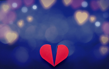 Red heart box with drawn girl sending glowing kisses in shape of hearts, Valentines Day conceptの写真素材