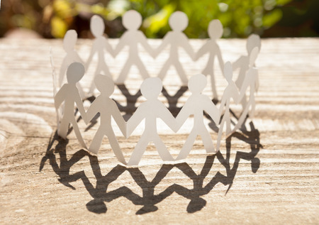 Circle made of paper people-teamwork concept