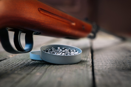 Pellets for air gun with rifle gunの写真素材