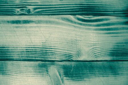 Wooden plank wall in turquoise color with textureの写真素材