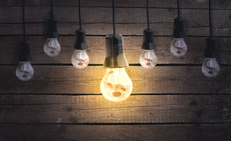Big lighting bulb present leading idea