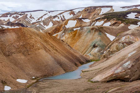 Beautiful view to mountains at Landmannalaugar, Icelandの写真素材