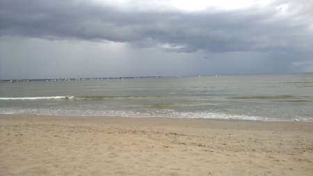 Storm sky on the beach in Estoniaの写真素材