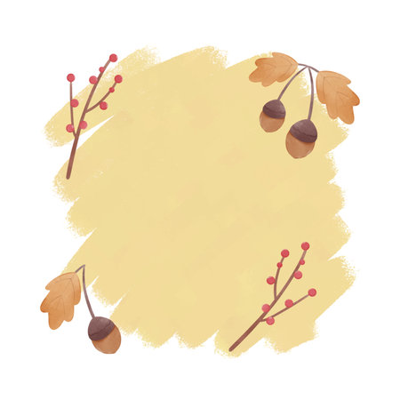 Watercolor autumn frameのイラスト素材