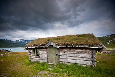 Old cabin in the mountains of Norway.の写真素材