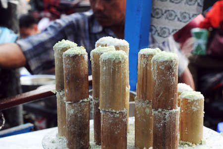 indonesian traditional steamed bamboo cup cake