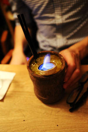 flaming cocktail