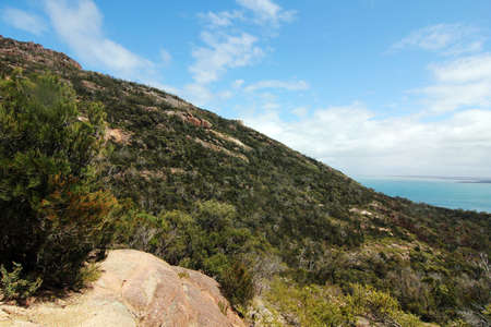 overlook view of wineglass bayの写真素材