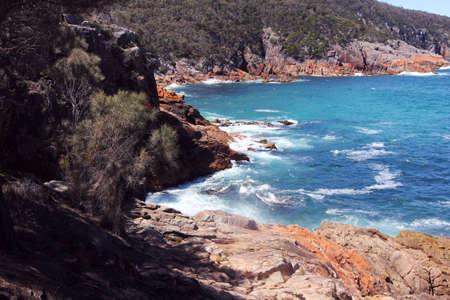 sleepy bay at Freycinet National Park, tasmaniaの写真素材