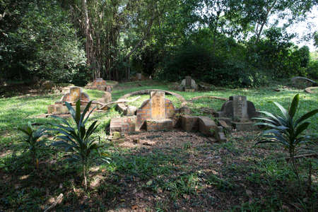 tombstone at Bukit Brown Cemeteryのeditorial素材