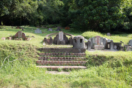 tombstpne at Bukit Brown Cemeteryのeditorial素材