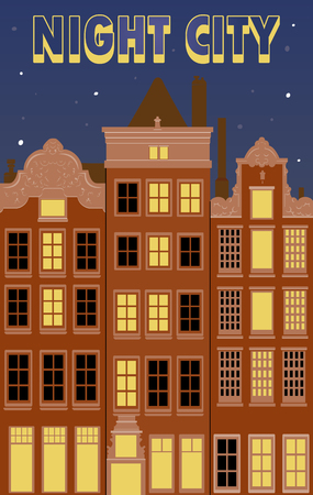 Night city streetのイラスト素材