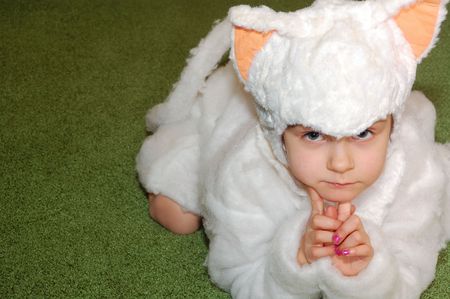 White Kitten Costumedの写真素材