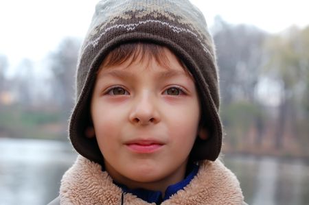 Autumn Boy Portraitの写真素材