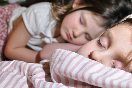 two girls sleepingの写真素材
