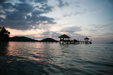 A beach at sunset time の写真素材