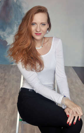 Red-haired beautyの写真素材