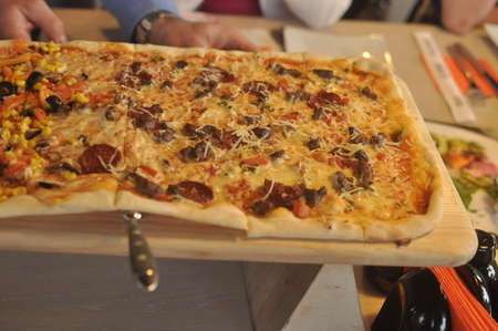 Italian delicacy delicious flavorful pizzaの写真素材