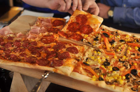 Italian pizza platterの写真素材