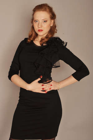 Girl with red hairの写真素材