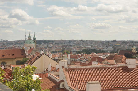 Panoramic views of Prague's rooftopsの写真素材