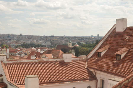 to Prague roof view bird's-eye viewの写真素材