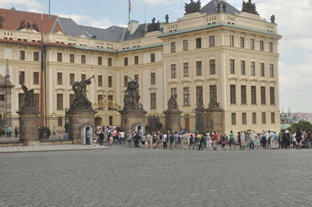 The queue at the Palace Museum in Pragueのeditorial素材