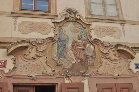 The building in Prague with the biblical storyのeditorial素材