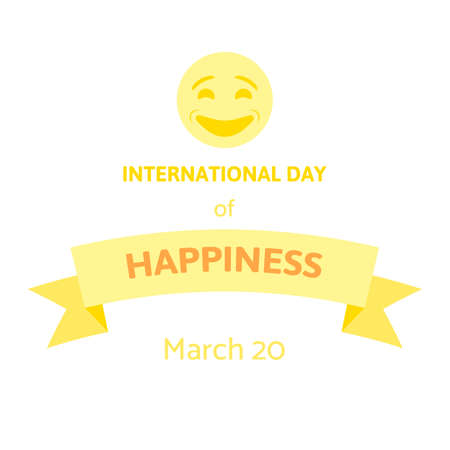 International Day of Happiness. World happy day vector illustration on whiteのイラスト素材