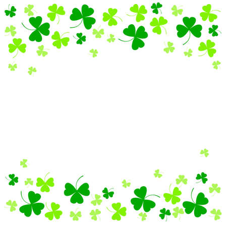 Vector illustration of clover leaves on white. St Patrick's Day background. Isolated objectのイラスト素材