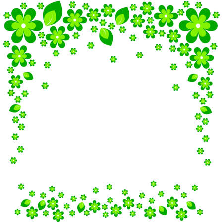 Green flower background. A vector illustration on white background.のイラスト素材