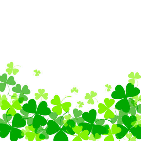 Illustration of clover leaves on white.のイラスト素材