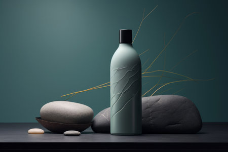 Elegant spa bottle mockup. Female cosmetic container template for face and body careの素材