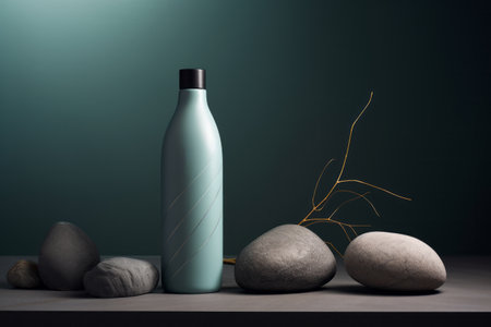 Empty clean bottle template for beauty care product. Luxury mockupの素材