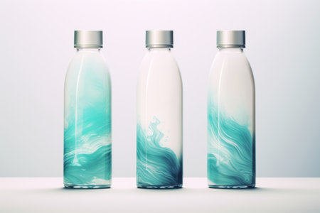 Reusable sport bottle mockup of refreshing vitamin isotonic drink. Eco container conceptの素材