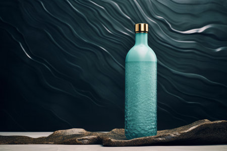 Elegant glass drink bottle mockup. Tonic container template for sport spa body skin careの素材