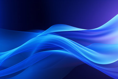 Abstract blue line wave curve futuristic wallpaper background. Modern flow curves illustrationの素材