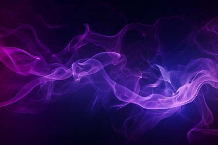 Neon purple atmospheric smoke on dark minimal background. Mystery atmosphereの素材