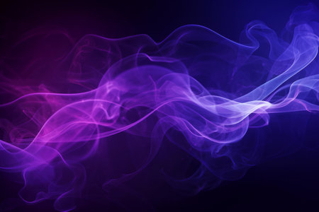 Abstract background of neon purple pink smoke flying on dark background. Mystery atmosphereの素材