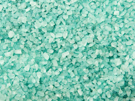 Texture of blue sea salt for a bathroom