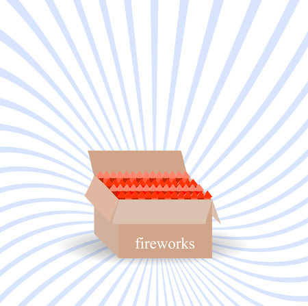 A box of fireworks.Vector illustration boom setのイラスト素材