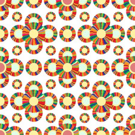Seamless geometric pattern flowers brightのイラスト素材