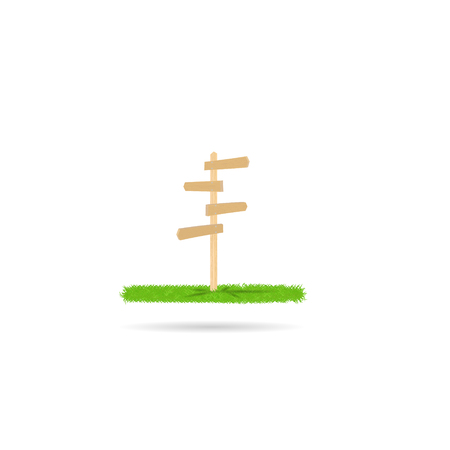 Wooden direction sign texture path icon grass symbolのイラスト素材