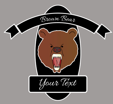 brown bear predator fauna wildのイラスト素材