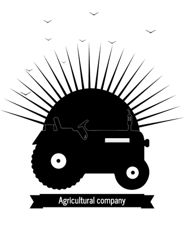 logo tractor,agricultural company work farmerのイラスト素材