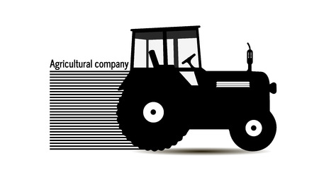 logo tractor agricultural company farm land workのイラスト素材