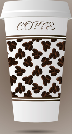 Paper coffee Cup,glass for coffee.Vector illustration food objectのイラスト素材