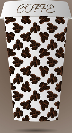 Paper coffee Cup,glass for coffee.Vector illustration food objectのイラスト素材